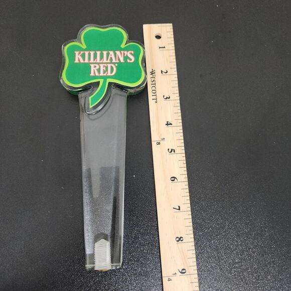 Vintage Beer Tap Handle - Acrylic - Killian's Red - Shamrock logo Irish - Picture 2 of 6
